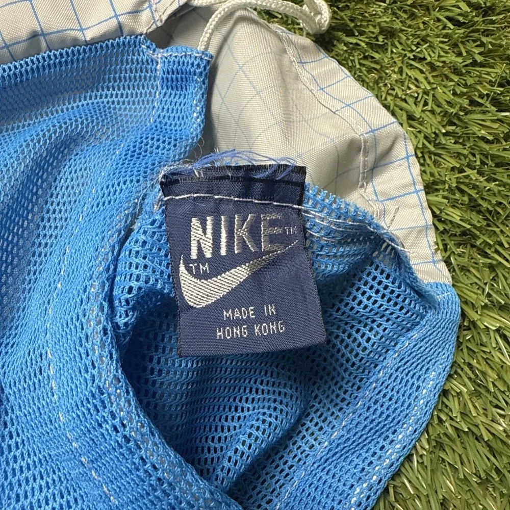 Vintage Nike Swoosh Shoe Tote Travel Bag  Royal Blue Gray 1980s Blue Tag Vintage